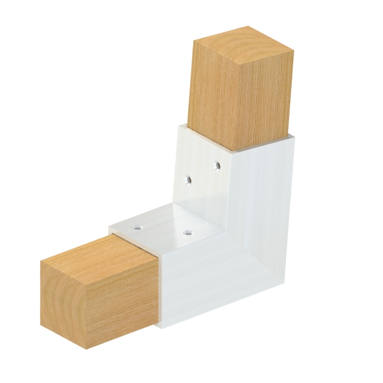 Topclamp Wood 2-way 5° blunt beam connector