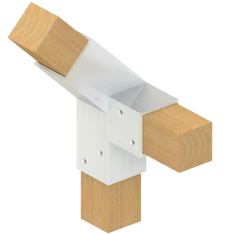 Topclamp Wood 3-way 45° left (Wood) beam connector