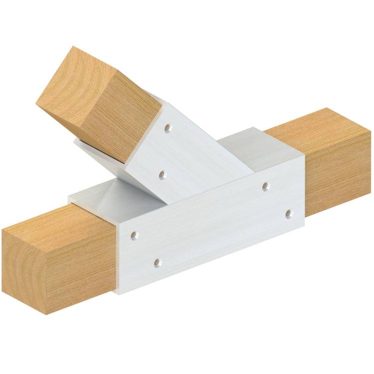 Topclamp Wood 3-way 45° T-piece beam connector