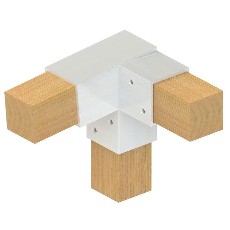 Topclamp Wood 3-way 5° left sharp beam connector