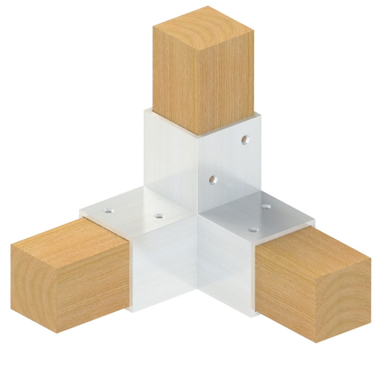 Topclamp Wood 3-way 90° (Wood) beam connector