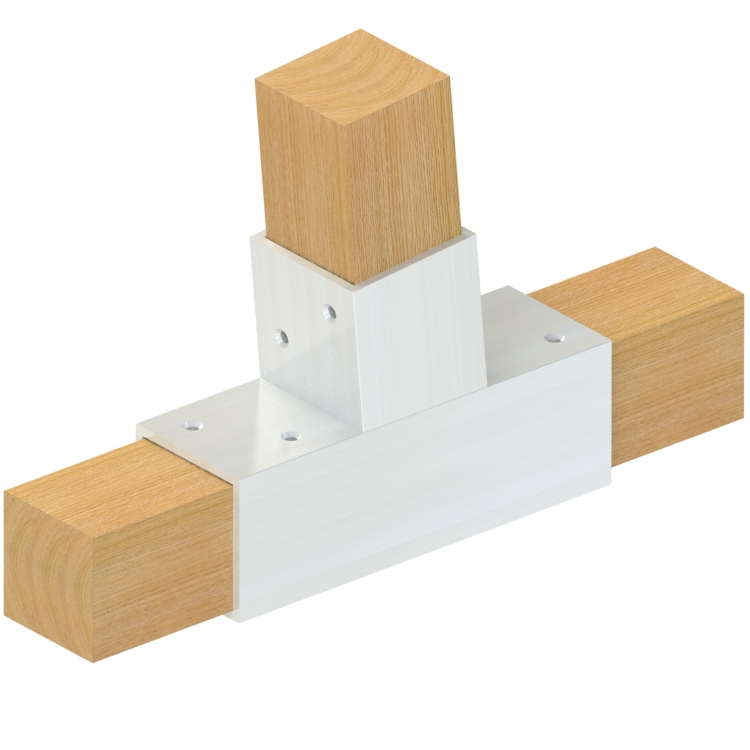 3-way 5⁰ T-piece - Topclamp Wood