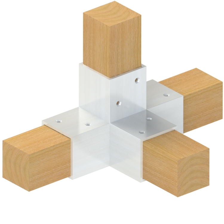Topclamp Wood 4-way 90° (Wood) beam connector