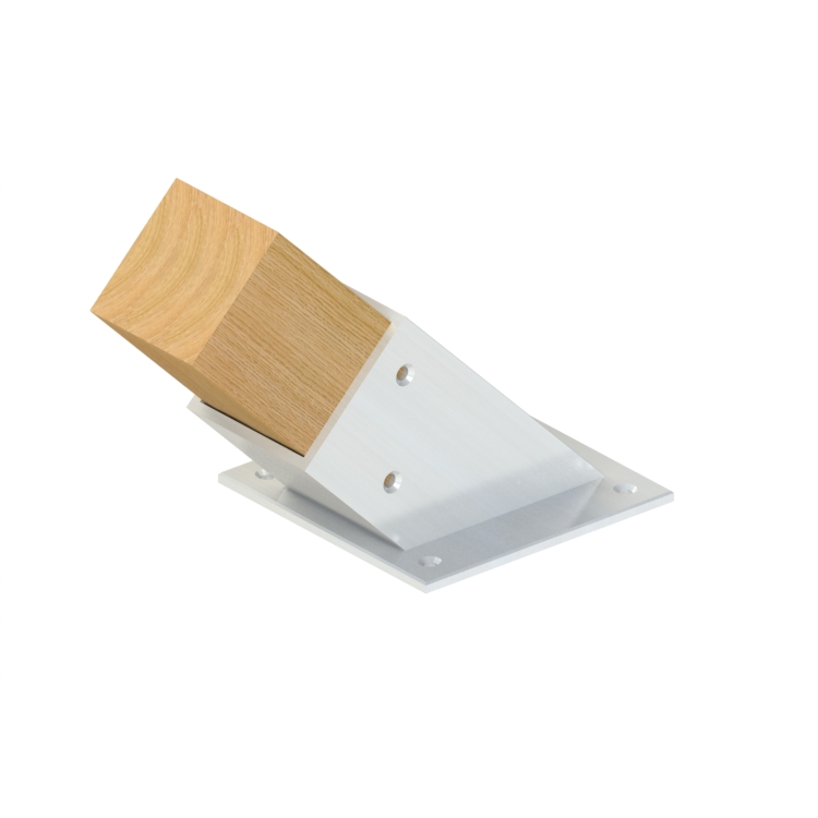 Topclamp Wood Flange joint 45° (Wood) angled post base