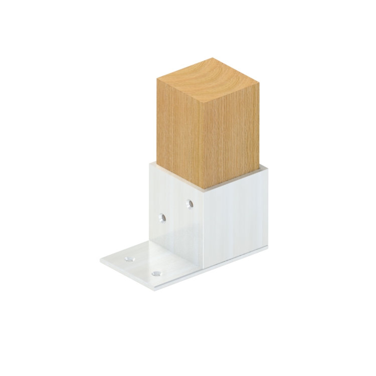 For structures that don't require the extra support of a dual-side fixing, the flange joint one sided keeps things simple with a single fixing point beneath the post. Where the two-sided variant adds an extra anchoring surface for added rigidity, the flange joint one sided is built for straightforward installations where one solid connection to the base is sufficient, making it a lighter and more economical choice for standard builds. It is available in four internal sizes: 52x52 mm, 62x62 mm, 70x70 mm, and 90x90 mm, with weight ranging from 0.23 kg to 0.70 kg depending on the size selected. Finishing options for the flange joint one sided follow the same range available across Topclamp Wood: a natural finish as standard, with anodized, chrome-plated, and nickel-plated alternatives available, plus any RAL color on request. Finishing preferences can be noted in the order comments field when placing an order. The flange joint one sided is well suited to standard pergola posts, garden structures, and freestanding frames where a single, reliable fixing point provides sufficient stability. It works alongside the rest of the Topclamp Wood system to complete a full frame from a secure base.